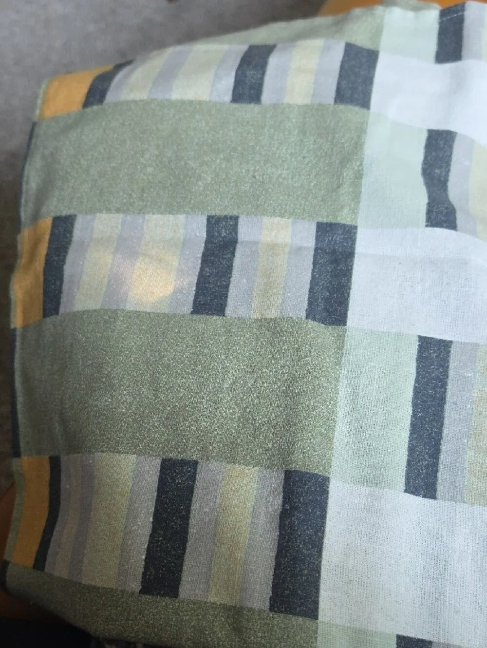 Broken Stripe Green Yellow Geometric Shower Curtain - Threshold
